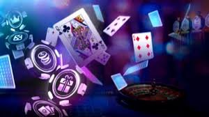 Studio Bandar Poker dengan dealer dan meja kartu multi-kamera